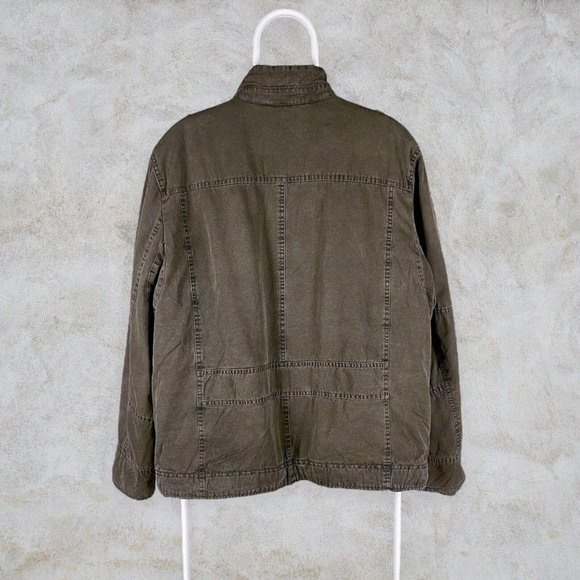 Vintage Green Levi's Jacket Utility Chore Fleece Lined XL Mens Military Twill - Picture 6 of 7